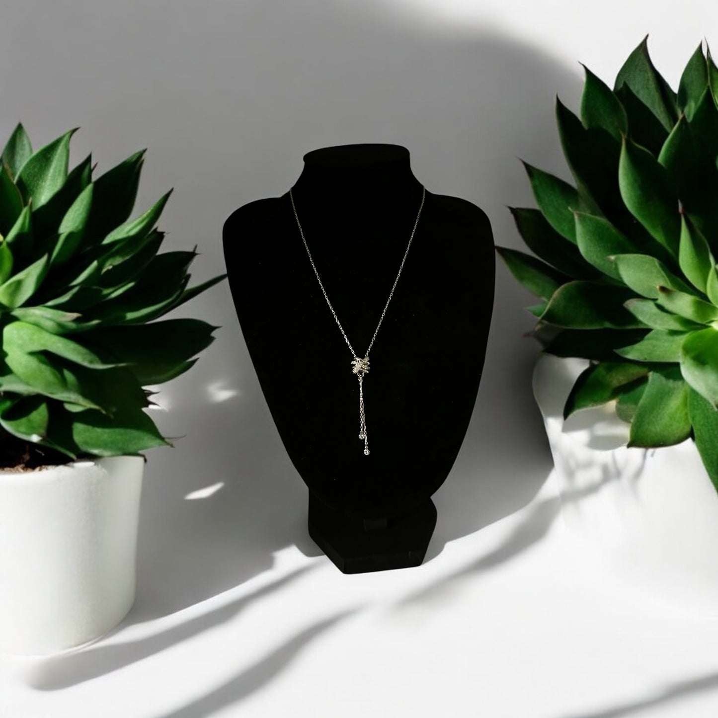 Twist Ring Diamond Lariat Necklace