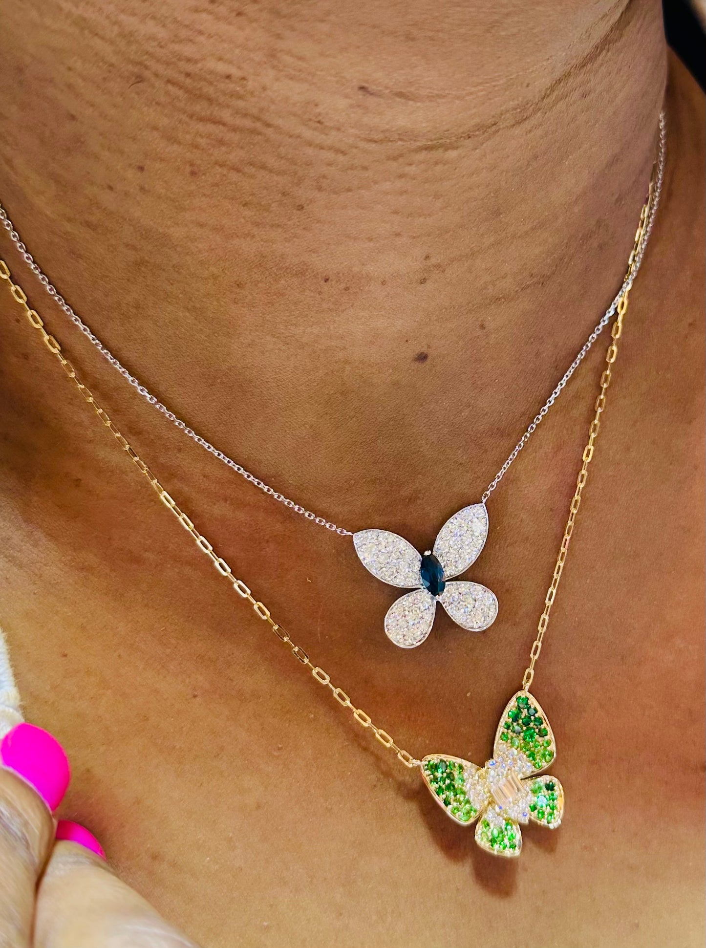 Emerald Élan Butterfly Necklace