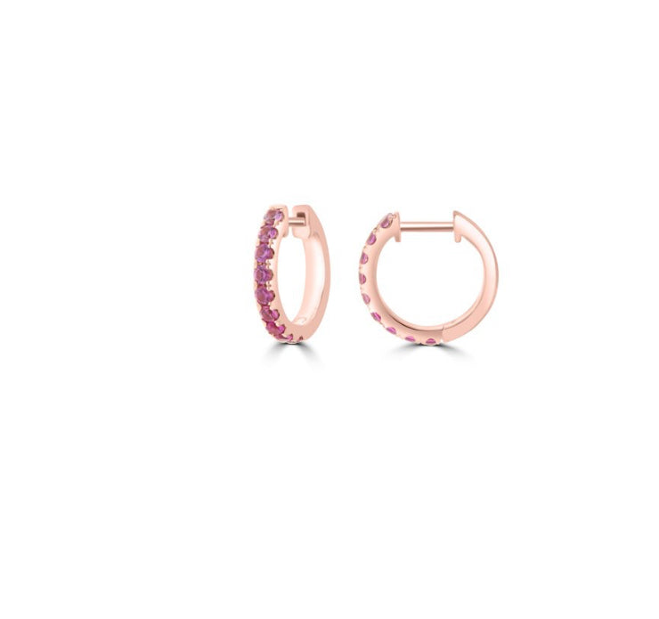 Pink Sapphire Huggie