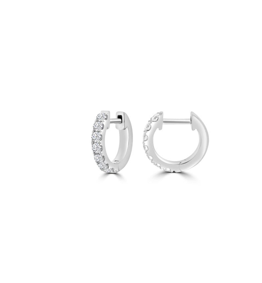 Diamond Huggies in 18k Gold