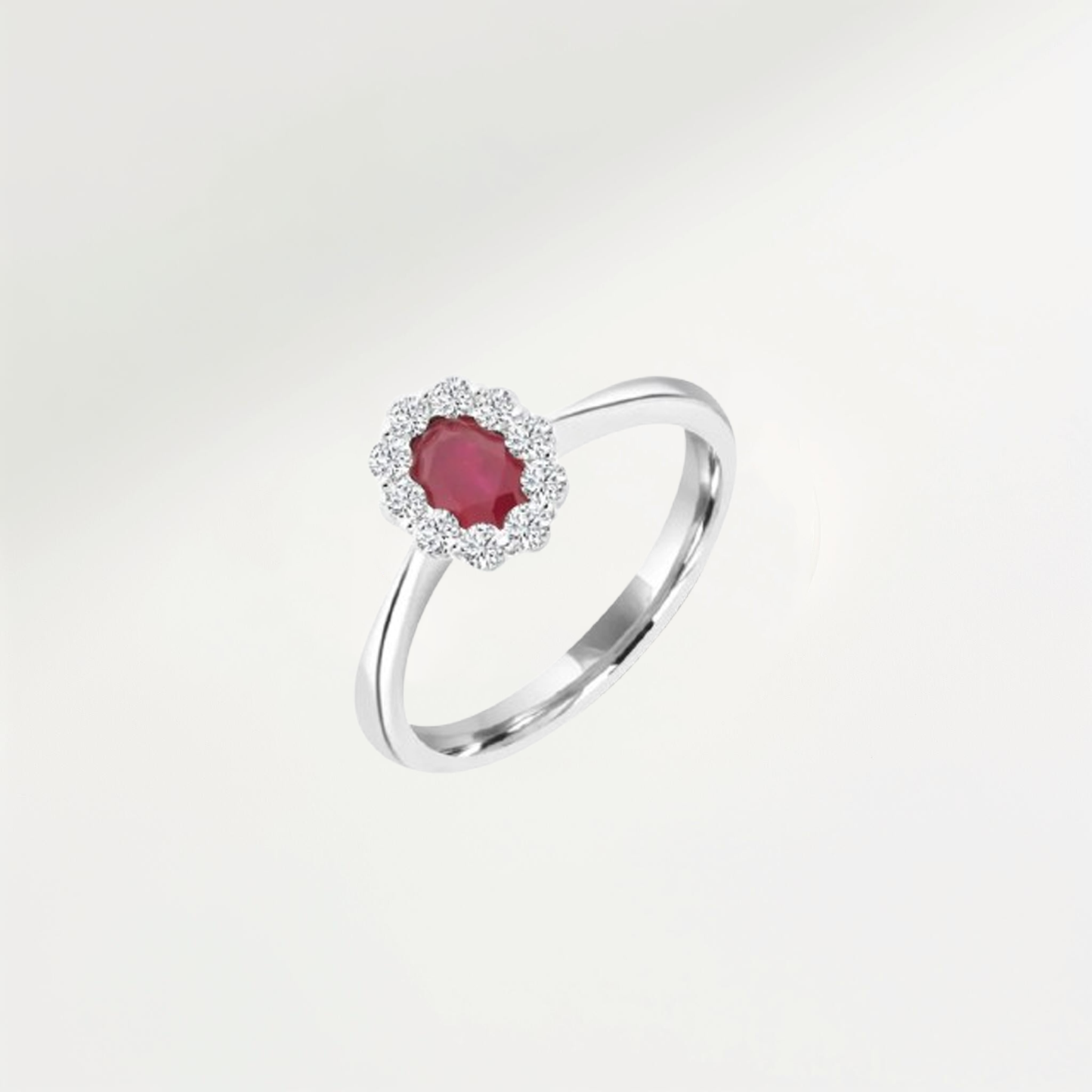 Ruby & Diamond Cluster Ring