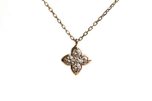 Diamond Clover Pendant Necklace – 18K Gold