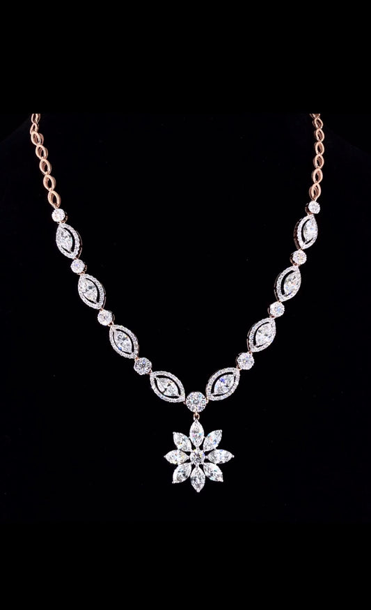 Royal Flower Diamond Necklace