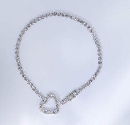 Heart Diamond Tennis Bracelet
