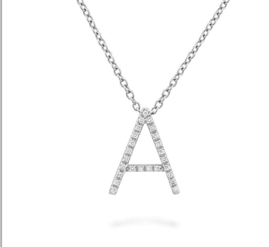 Initial Diamond Pendant Necklace