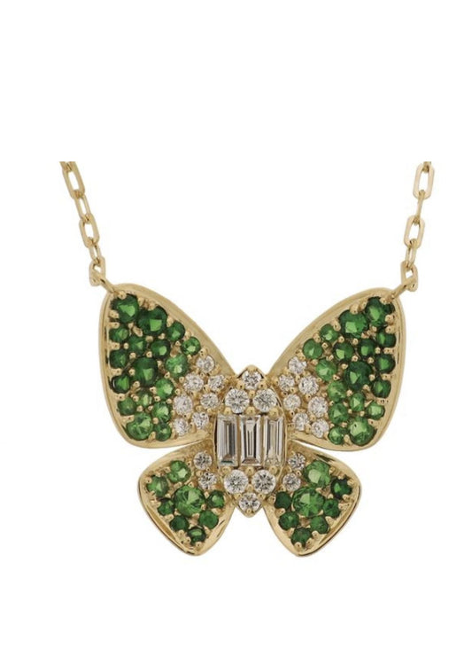 Emerald Élan Butterfly Necklace