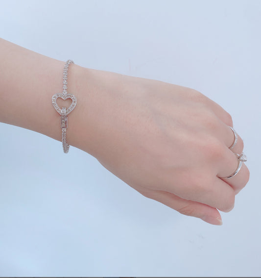Heart Diamond Tennis Bracelet