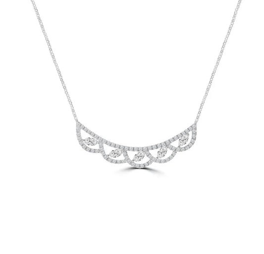 Woman Marquise Diamond Necklace in 18k White Gold